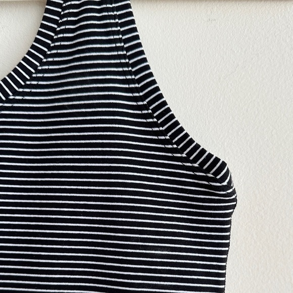 Lululemon Cool Racerback Tank Top, Black and White Striped, Size 4 - Picture 15 of 16